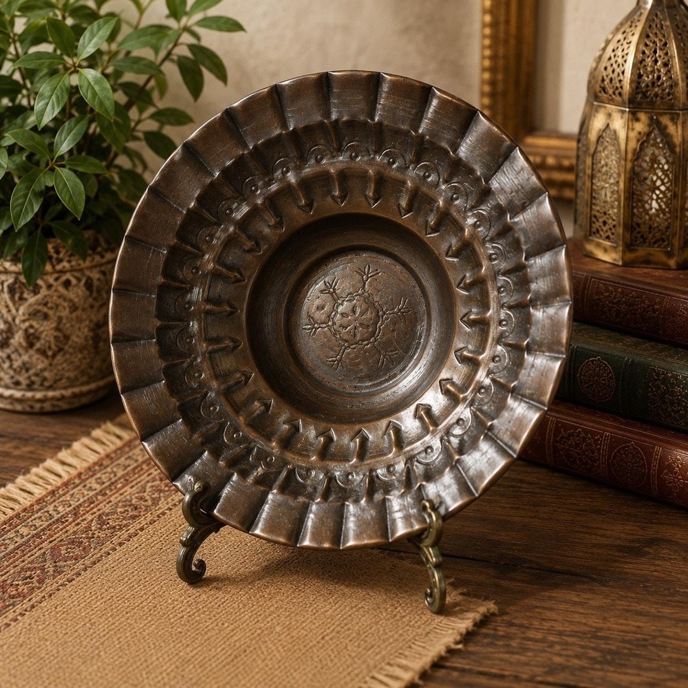 Egyptian Made Copper Decorative Bowl 8 1/2"